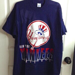 VINTAGE NY Yankees World Series "XL" 1996 T-shirt; MLB Baseball, 100% Cotton